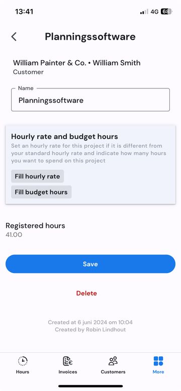 Details of projects on mobile