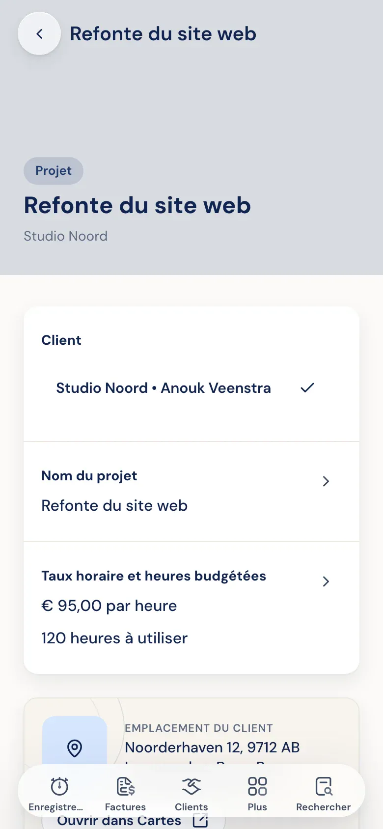Taux horaire et budget d'un projet